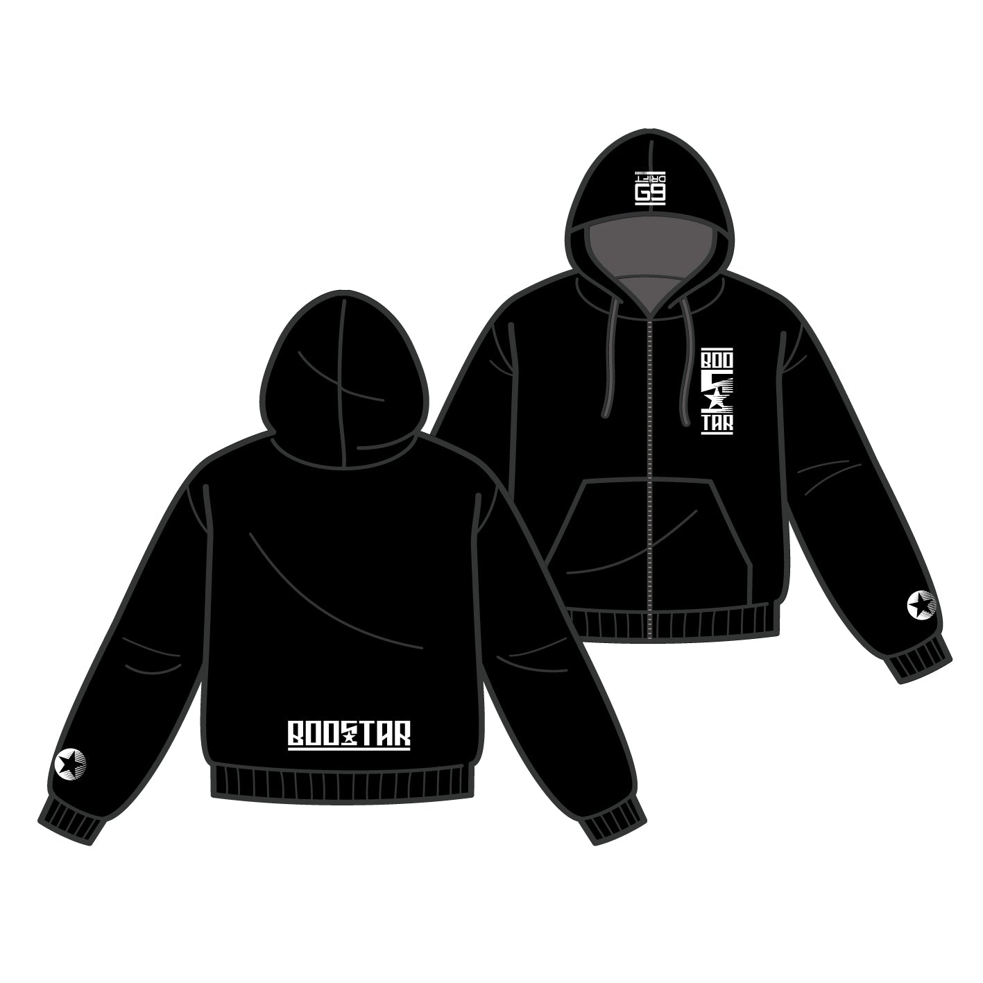 ZIP HOODIE / BOOSTAR-69 / BZH-24BW