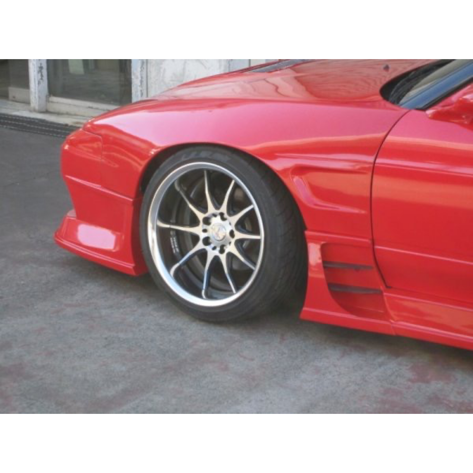 作*K様 ワンエイティー※ワンダー180SX ブリスターフェンダー WONDER WORLD. SD Wide Front Fender (50mm) 180SX (RS13/RPS13) GLARE