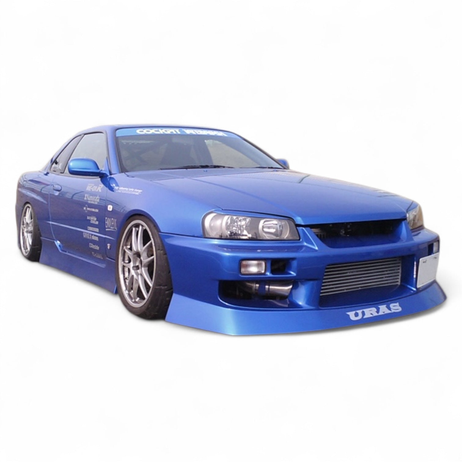 URAS HARIDASHI Front Bumper for R34 SKYLINE 2Dr