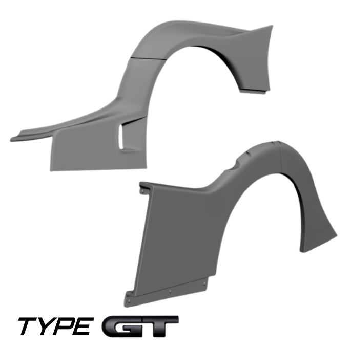 URAS TYPE-GT Front+Rear fender SET for R34 SKYLINE 4Dr