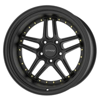 STRÖM DS-05 18x9+33 5H 114.3 CB73.1 Full Satin Black (Gold Rivets)