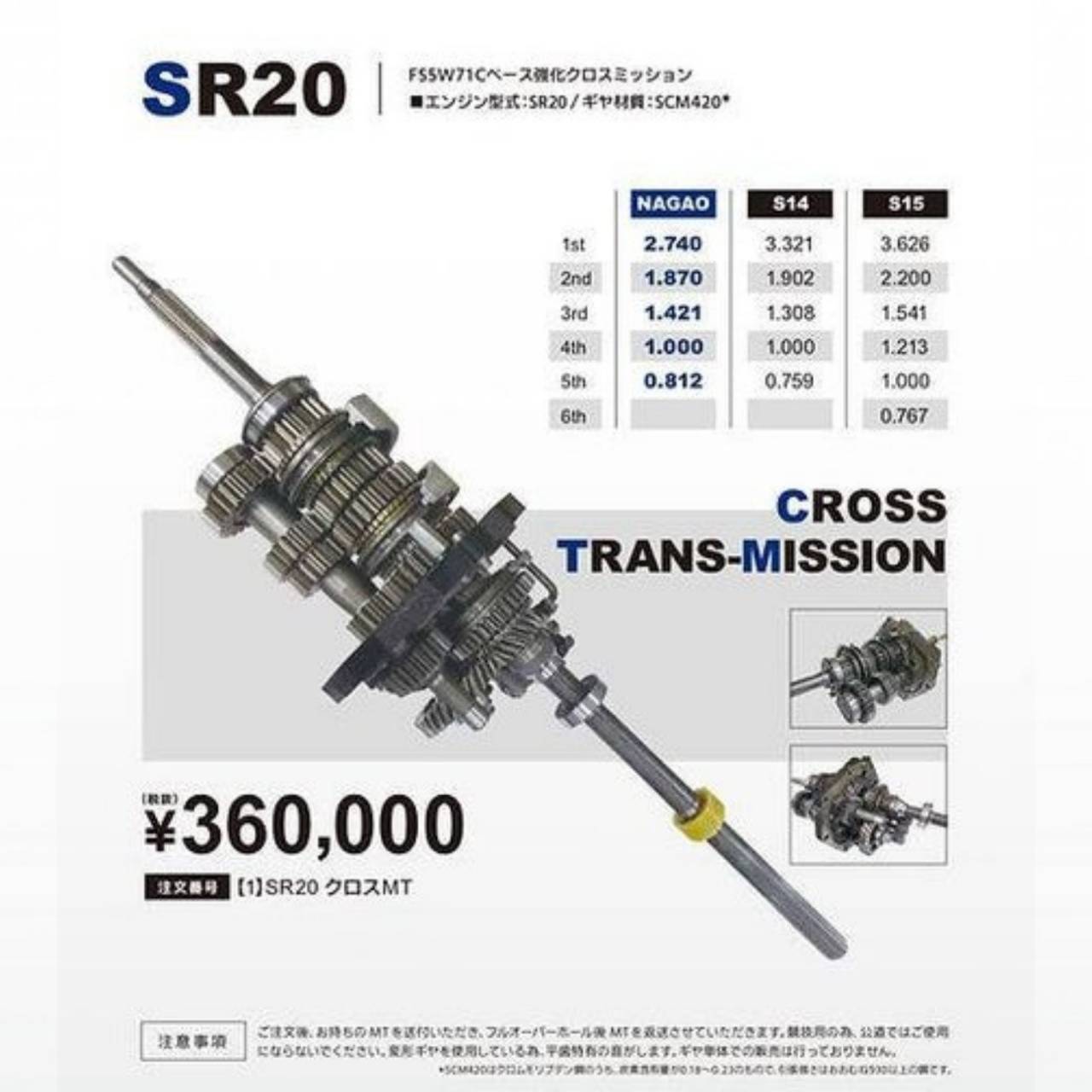 Nagao Techno Close Ration Gear Set (SR20 Gearbox)