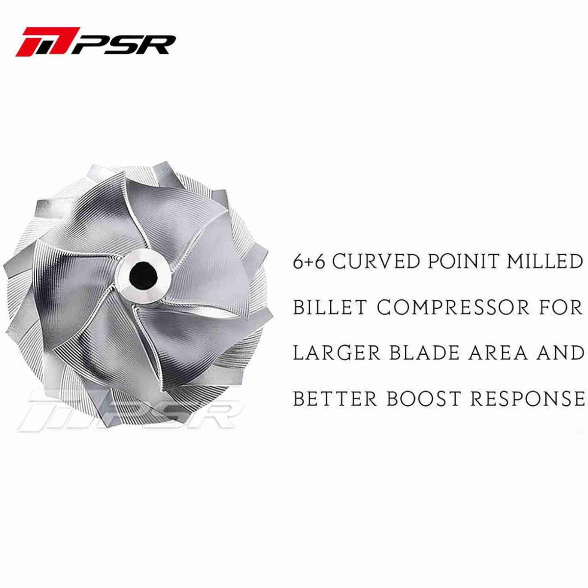 PSR 485DG DUAL BALL BEARING TURBO CURVED POINT MILLED BILLET COMPRESSOR WHEEL【BIZ】