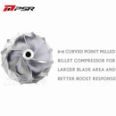 PSR 485DG DUAL BALL BEARING TURBO CURVED POINT MILLED BILLET COMPRESSOR WHEEL【BIZ】