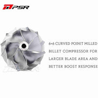 PSR 485DG DUAL BALL BEARING TURBO CURVED POINT MILLED BILLET COMPRESSOR WHEEL【BIZ】