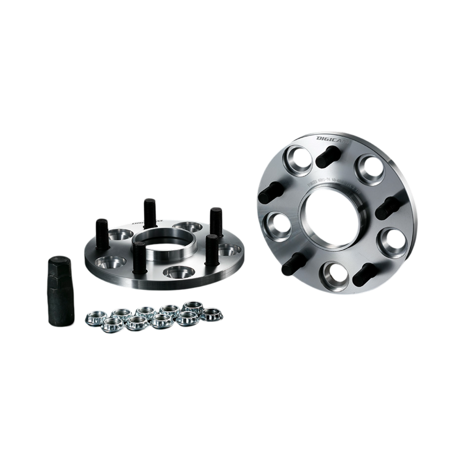 DIGICAM  Wide tread spacer with hub 114.3-5H 10mm  P1.5/P1.25 Includes 10 nuts