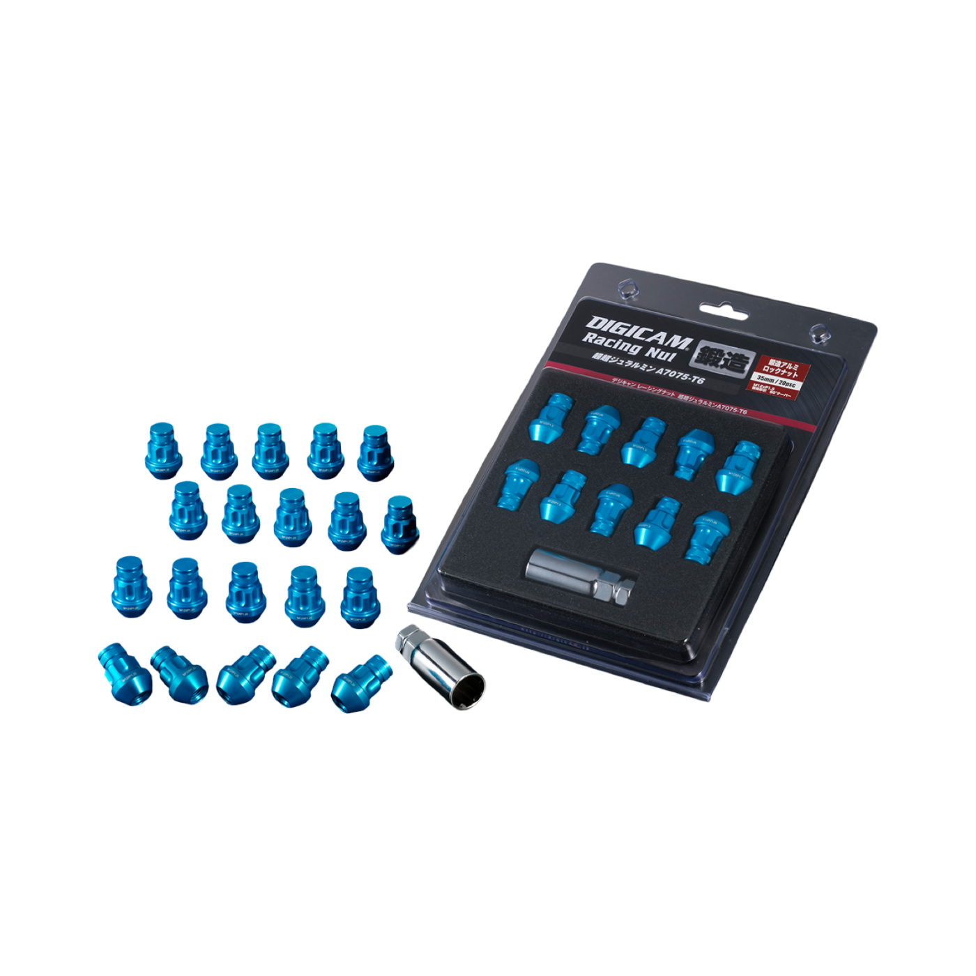 DIGICAM. Forged aluminum racing lock nuts, 35mm bag