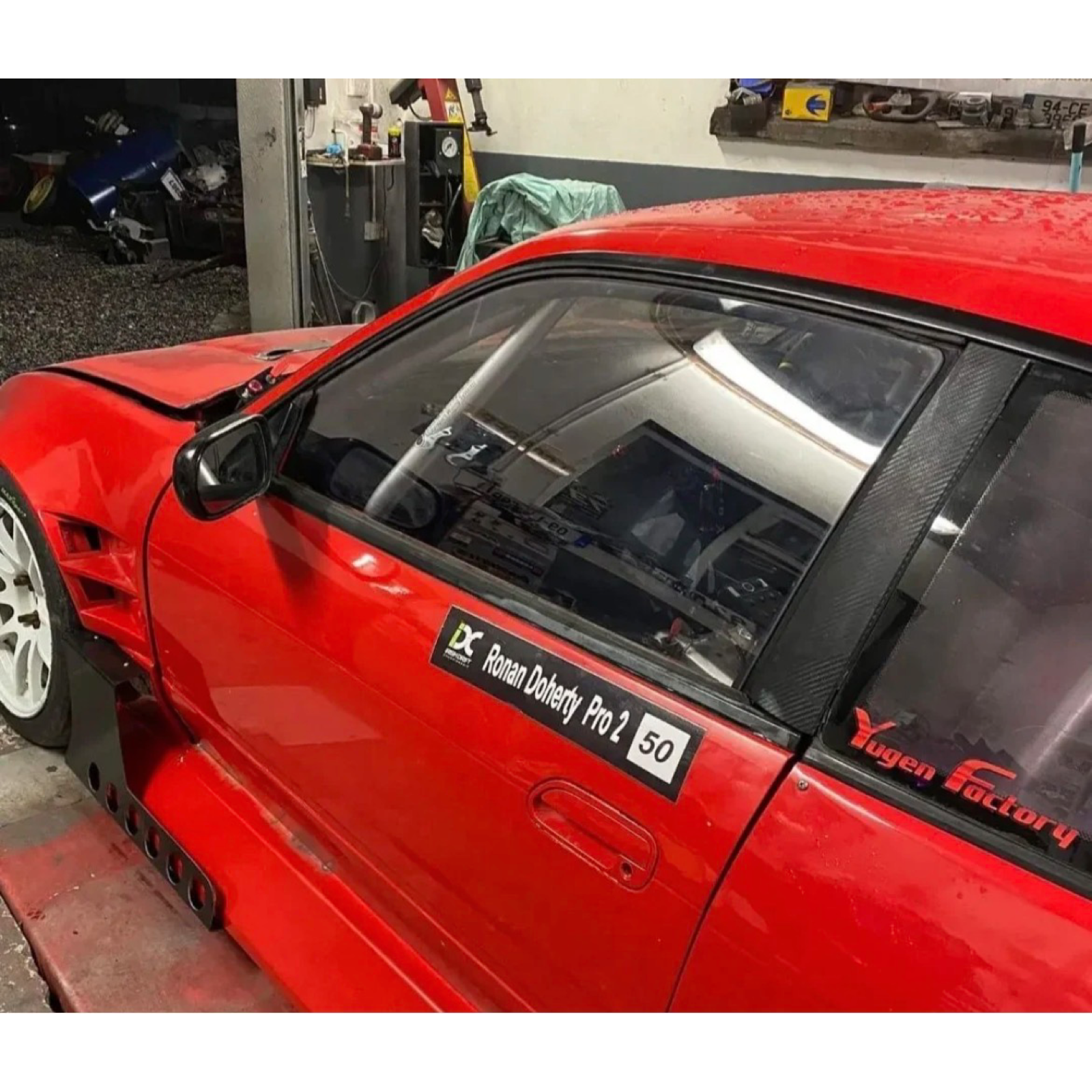 YugenFactory   Nissan Silvia PS13 Thermoformed Polycarbonate Front Door Windows. left and right set