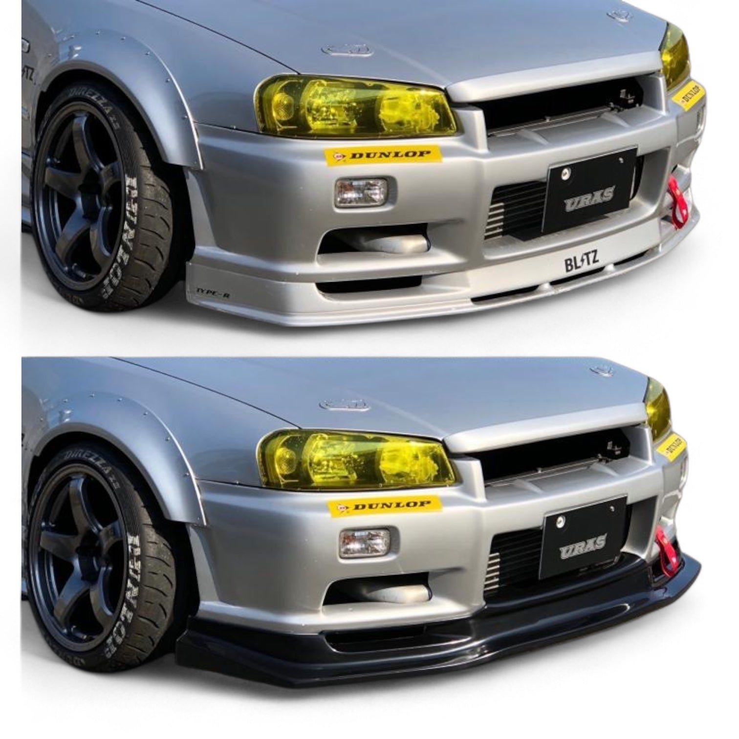 URAS TYPE-R  Front Lip Spoiler for R34 SKYLINE 2Dr