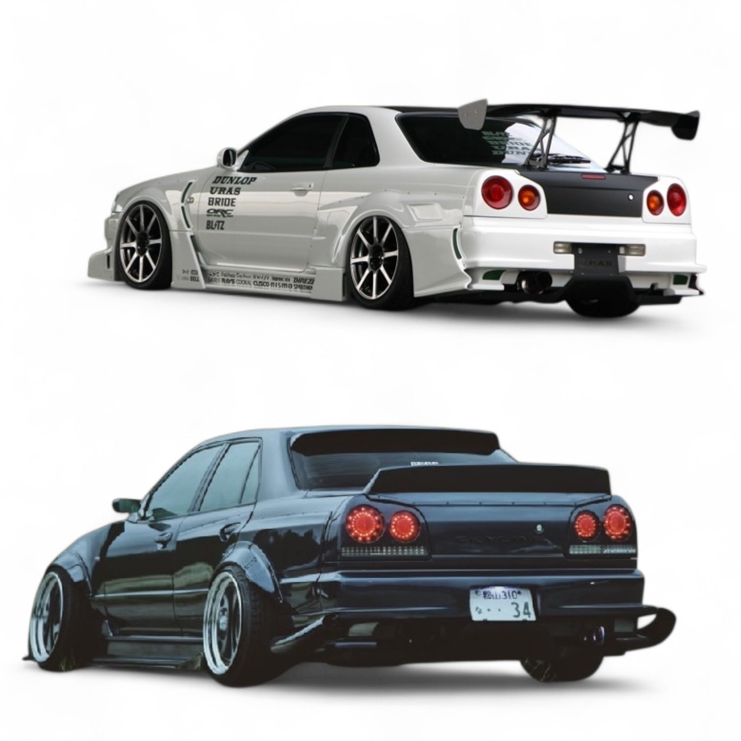 URAS TYPE-GT Rear Bumper for R34 SKYLINE 2Dr