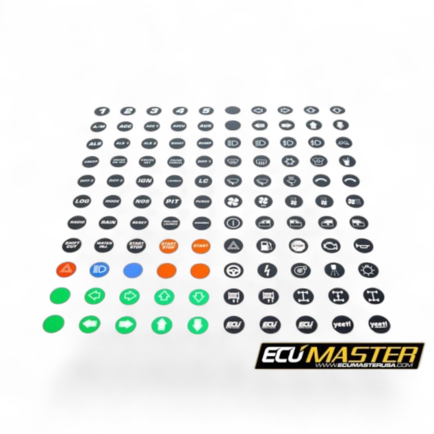 ECUMASER CAN Keyboard Inserts ×12 + Sticker Set