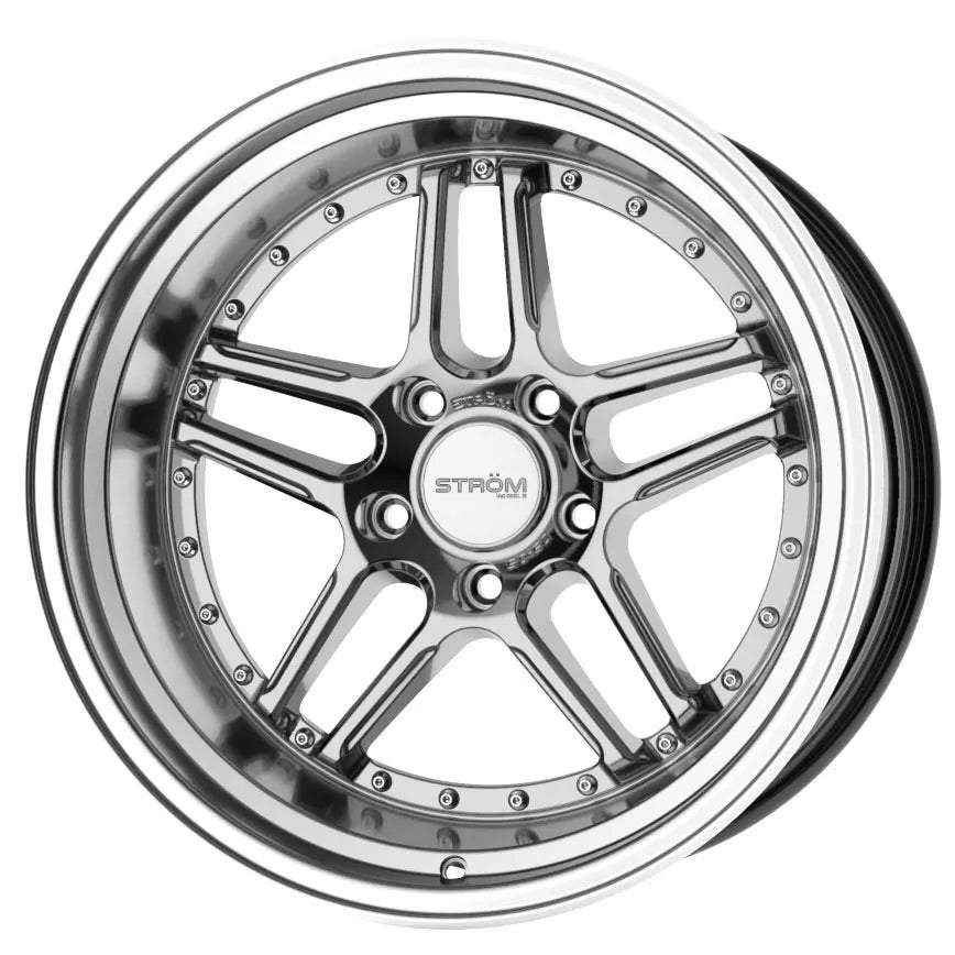 STRÖM DS-05 18x9+33 5H 114.3 CB73.1 Hyper Black / Machined (Silver Rivets)